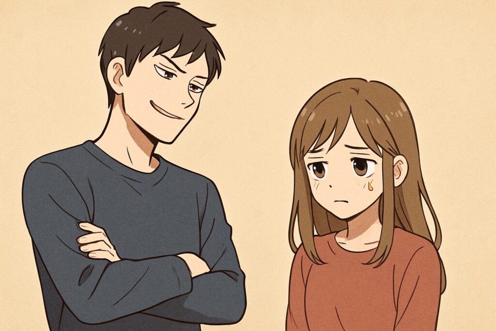 彼女を見下す彼氏