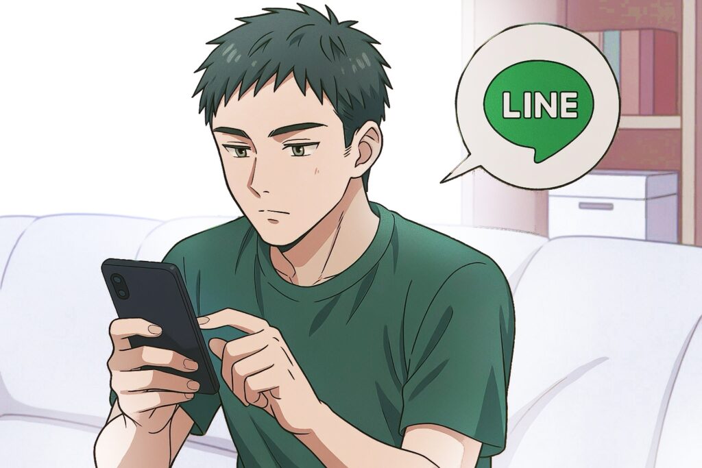 彼女に大好きとlineする彼氏