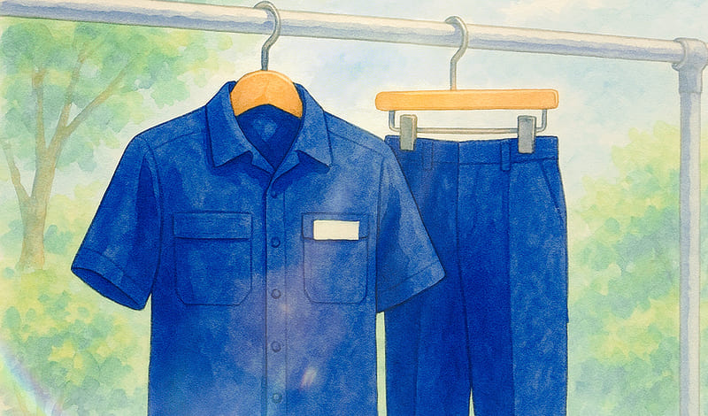 屋外で干されている制服