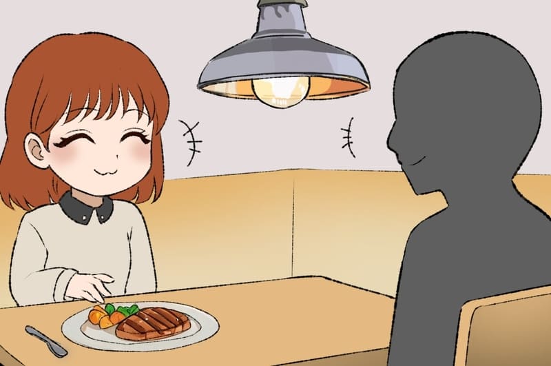 知らない男とご飯に行く彼女