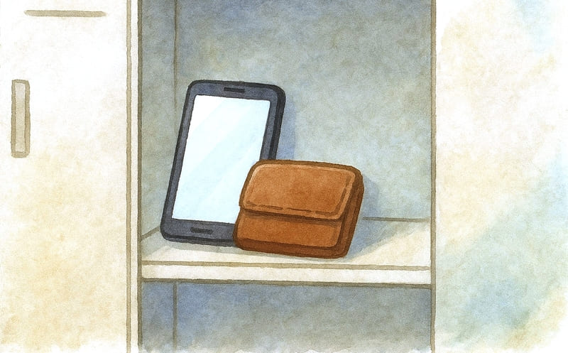 ロッカーに忘れられたスマホと財布