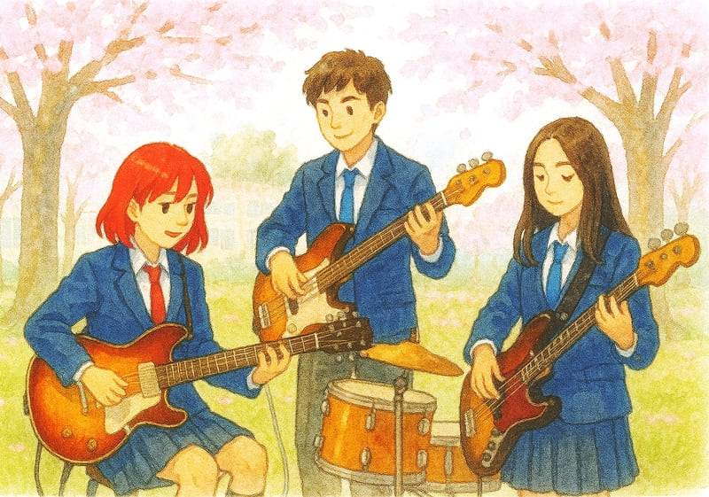 軽音部のイラスト