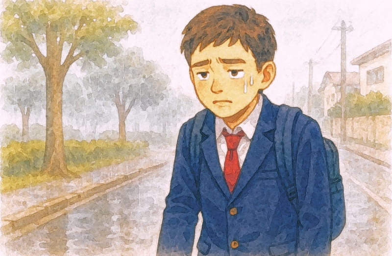 体調が悪くて学校から帰っている男子生徒