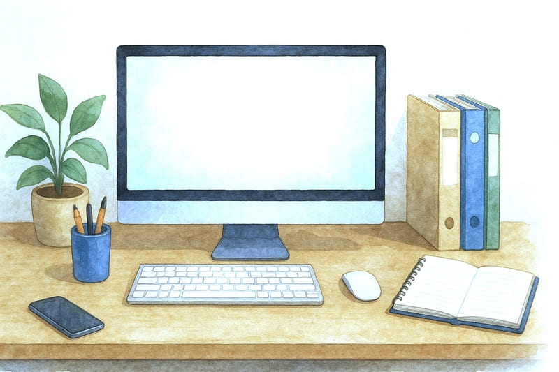 会社のデスク(新しいもの)